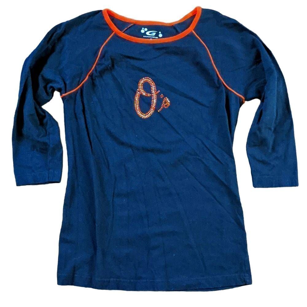 Baltimore Orioles Baseball Bling Tee 3/4 Sleeve